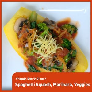 Spaghetti Squash, Marinara Sauce, Veggies