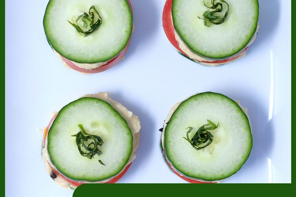 Tomato Cucumber Stacked “Sandwiches”